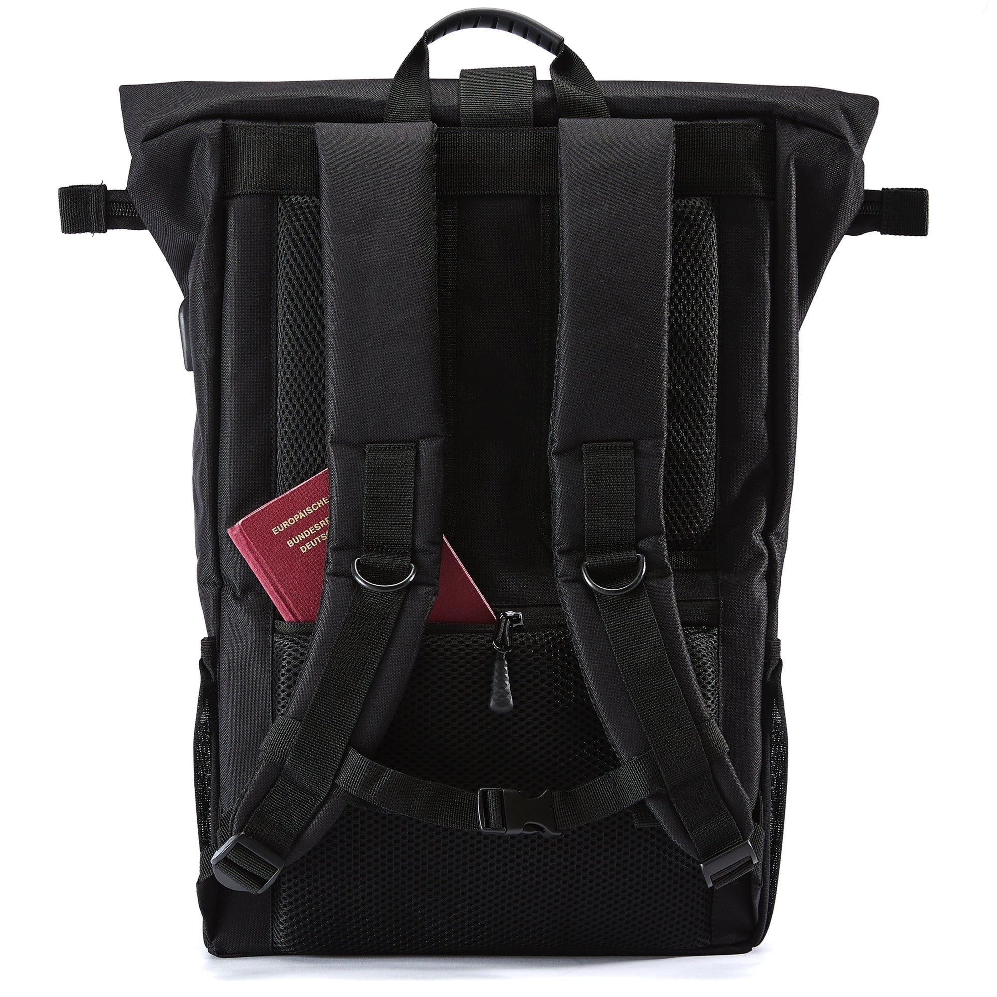 Black Ela Mo™ Rolltop Rucksack | Black