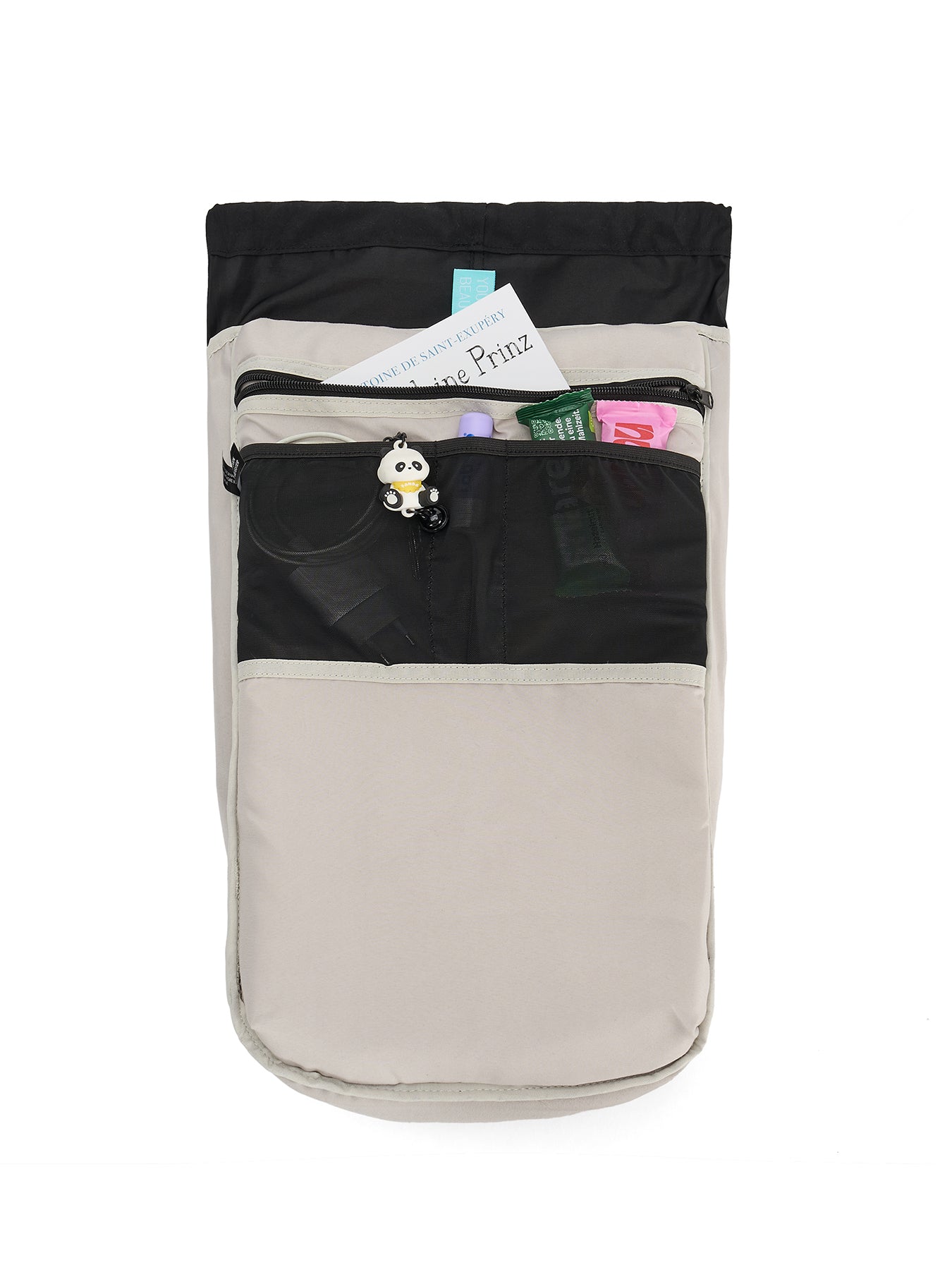 Ela Mo™ Everywhere Daypack | Grape. Hellgrauer Innenbereich des Rucksacks mit vielen kleinen Fächern.