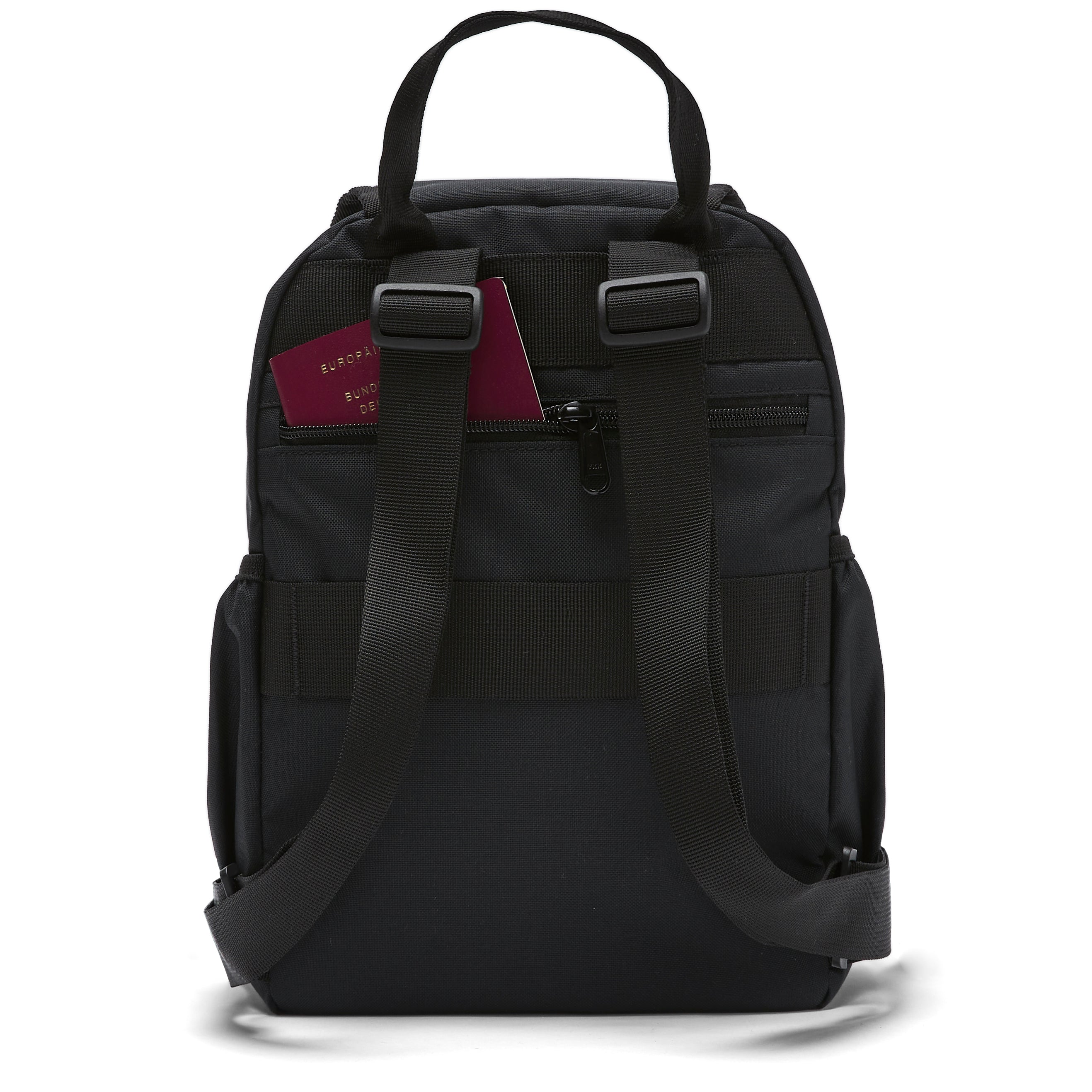 Ela Mo™ Mini Rucksack | Schwarz auf weißem Hintergrund