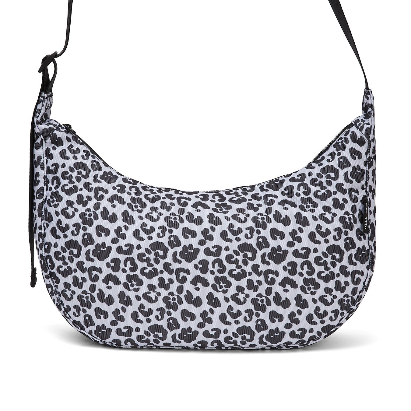 Ela Mo™ Moon Bag | Leo. Vorderansicht der Umhängetasche mit verstellbarem Schulterriemen.