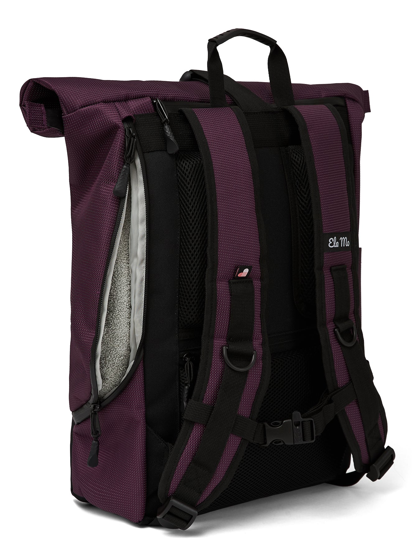 Ela Mo™ Rolltop Rucksack | Plum Reflective