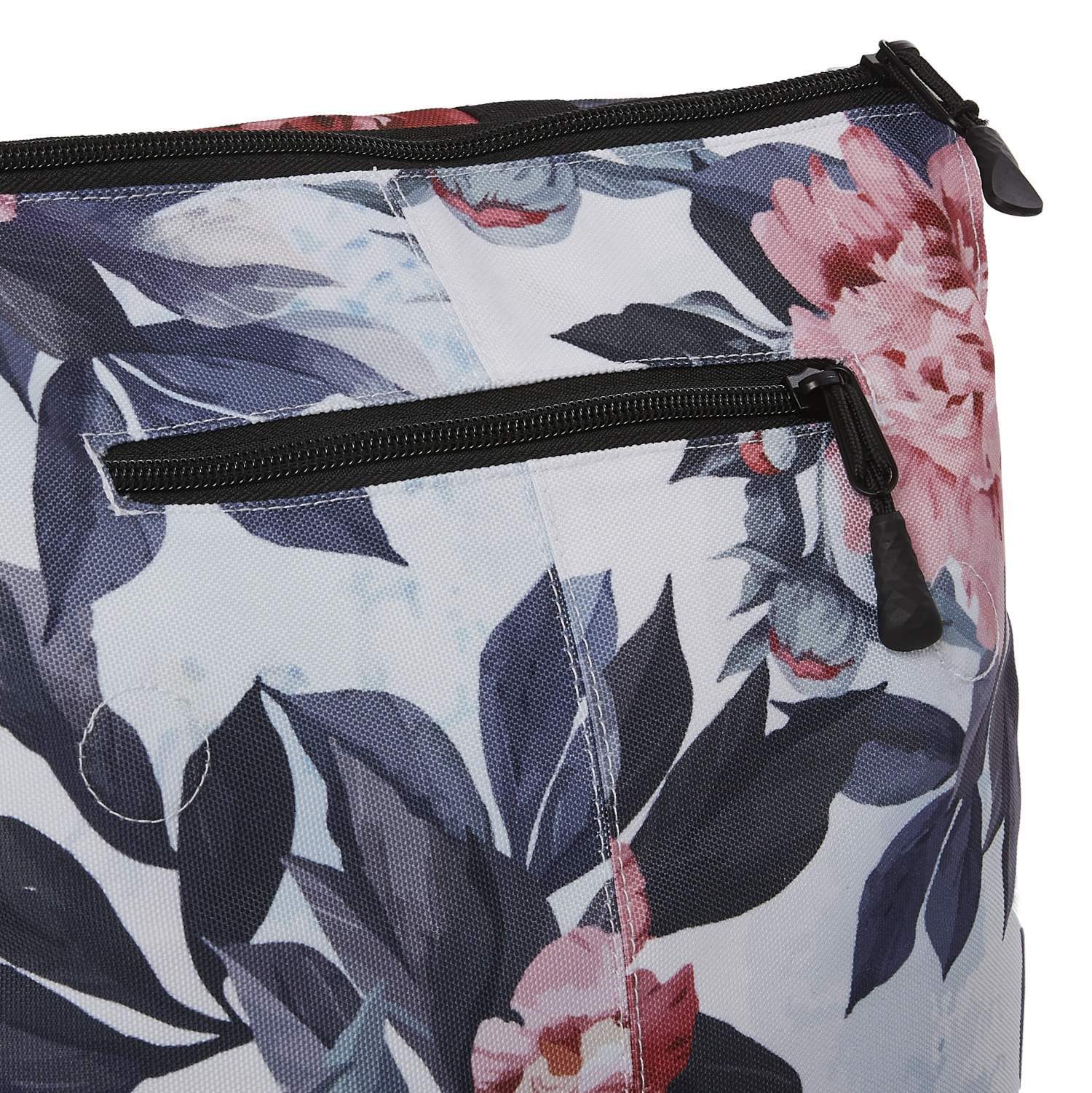 Ela Mo™ Daypack Rucksack | Bloom! Oberteil des Rucksacks mit zwei Hauptfächern und Reißverschluss.