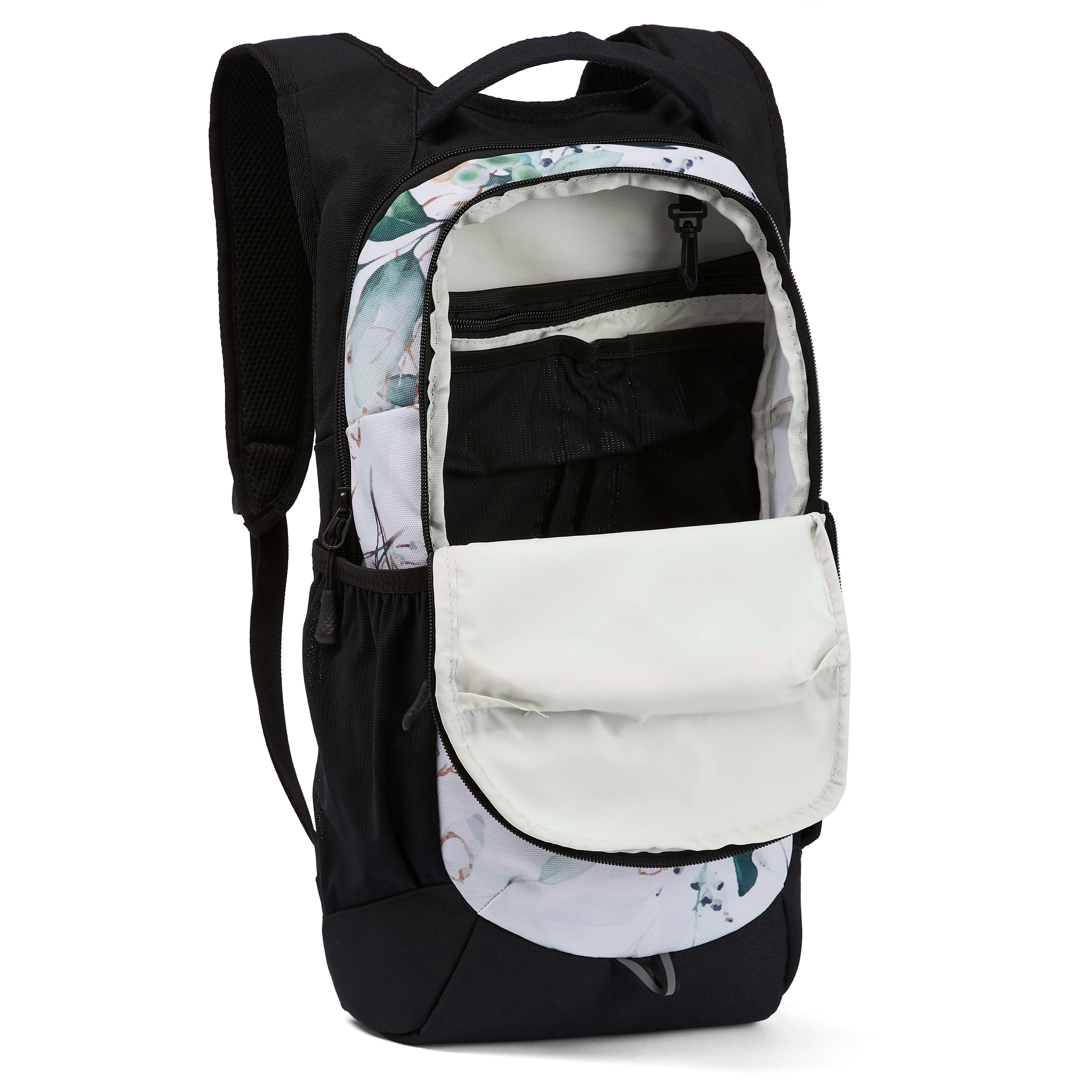 Ela Mo™ Flow Rucksack | Waterleaf Gold. Großes Hauptinnenfach des Rucksacks mit Reißverschluss.