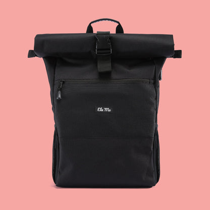 Black Ela Mo™ Rolltop Rucksack | Black