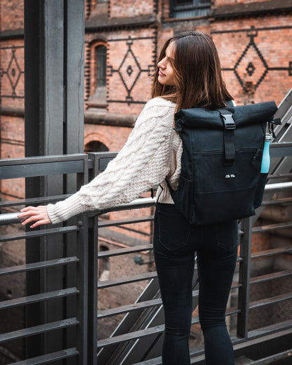 Black Ela Mo™ Rolltop Rucksack | Black