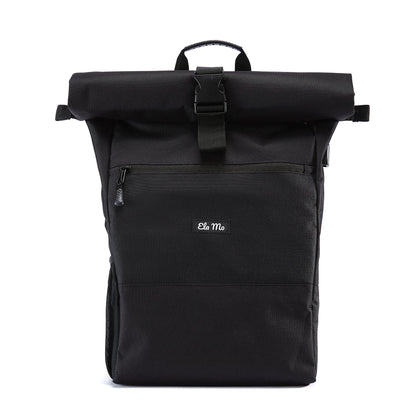 Black Ela Mo™ Rolltop Rucksack | Black