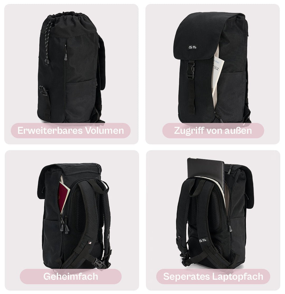Ela Mo™ Everywhere Rucksack | Black