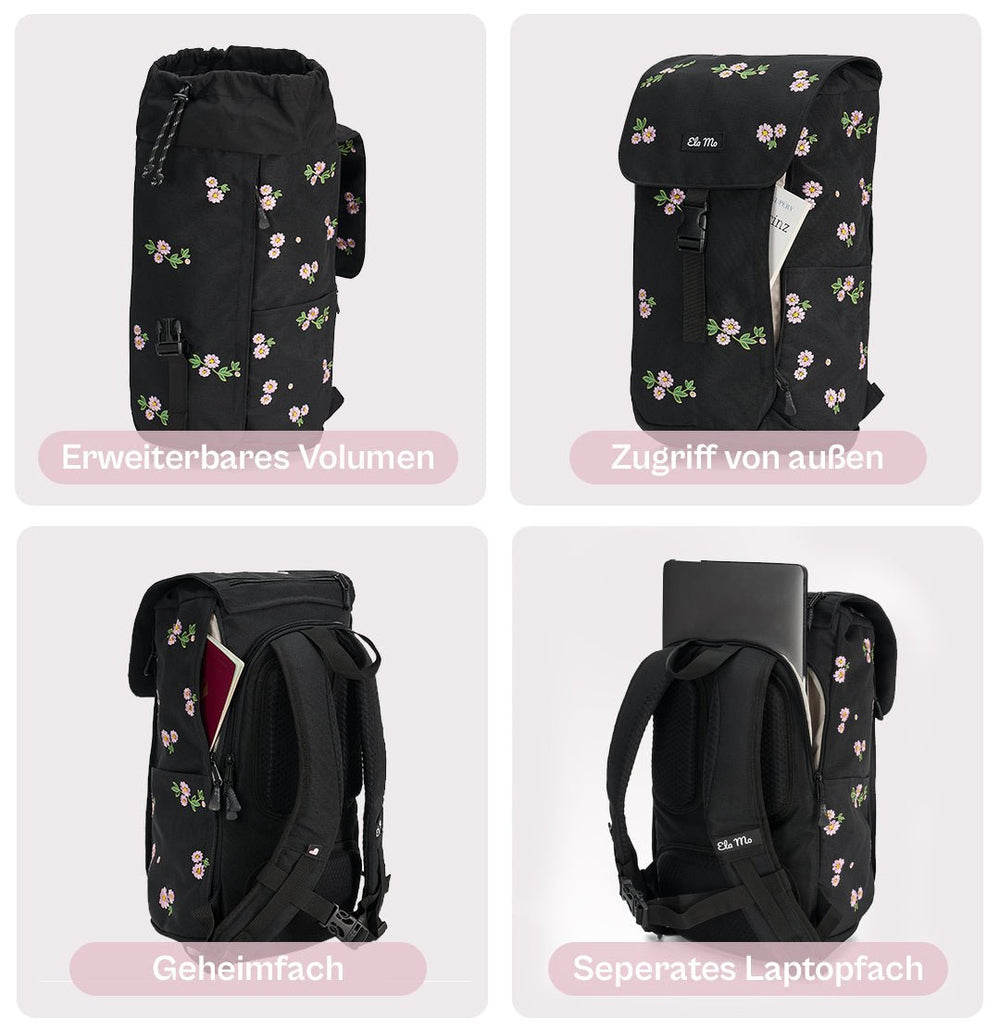 Ela Mo™ Everywhere Rucksack | Embroidery Edition Upsy Daisy