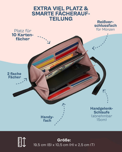 Ela Mo™ Große Geldbörse | Roses & Chocolate
