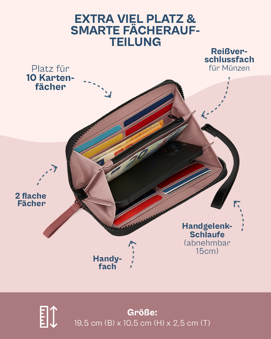 Ela Mo™ Große Geldbörse | Salmon