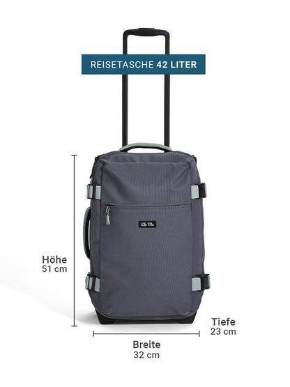 Ela Mo™ Reisetasche mit Rollen 42 Liter | Darkgrey Mint