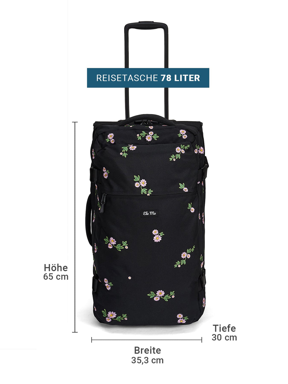Ela Mo™ Reisetasche mit Rollen 78 Liter | Embroidery Edition Upsy Daisy