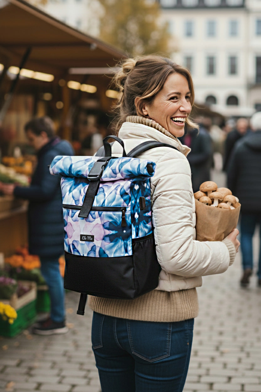 Ela Mo™ Rolltop Rucksack | Aqua