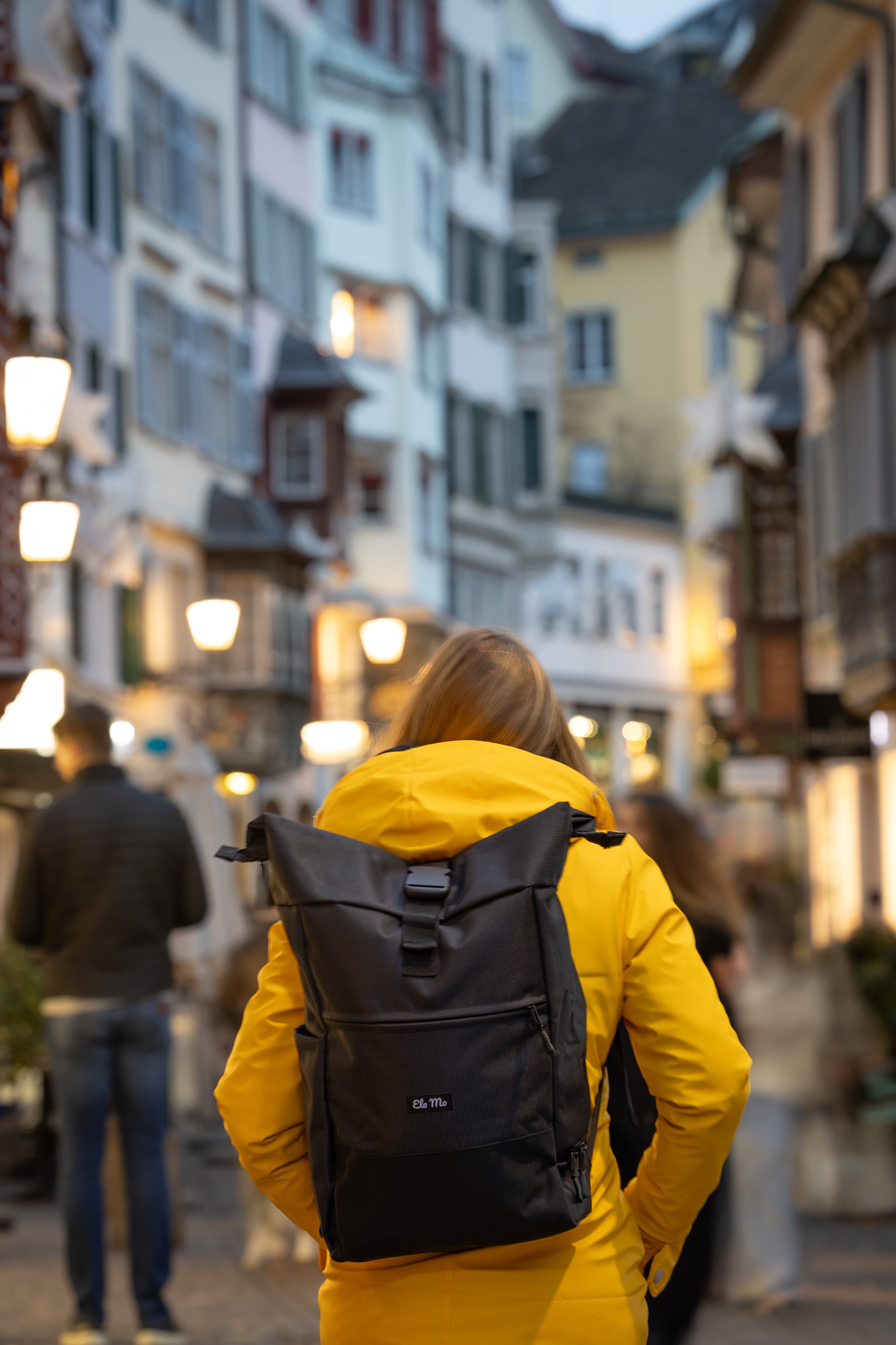 Ela Mo™ Rolltop Rucksack | Black Reflective