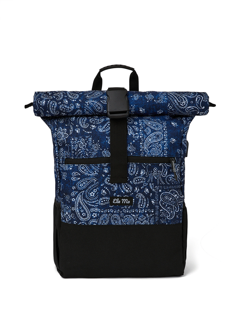 Ela Mo™ Rolltop Rucksack | Denim Paisley