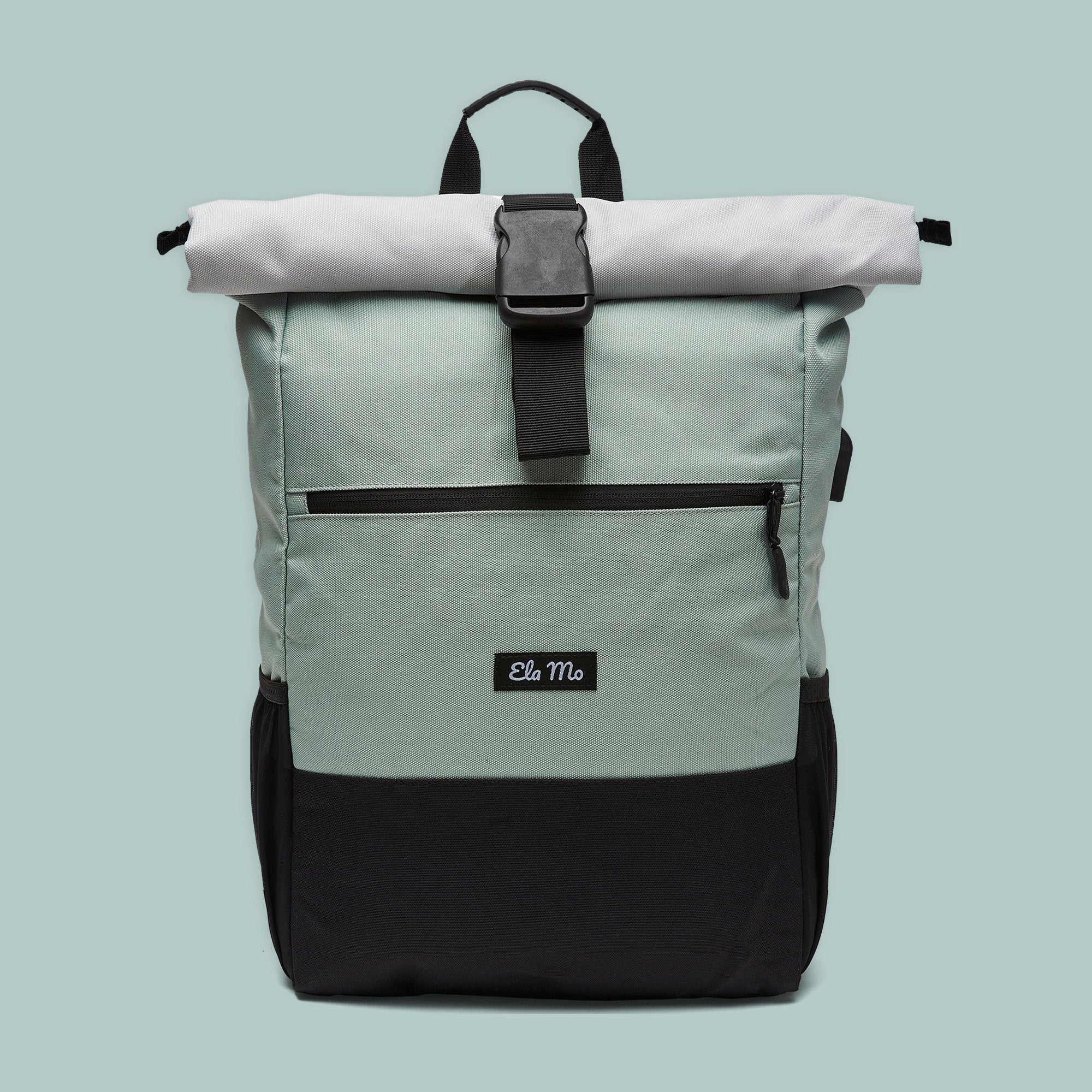 Ela Mo™ Rolltop Rucksack | Mintgrey