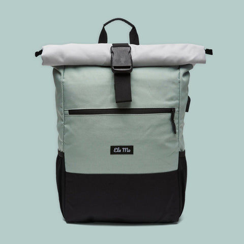 Ela Mo™ Rolltop Rucksack | Mintgrey