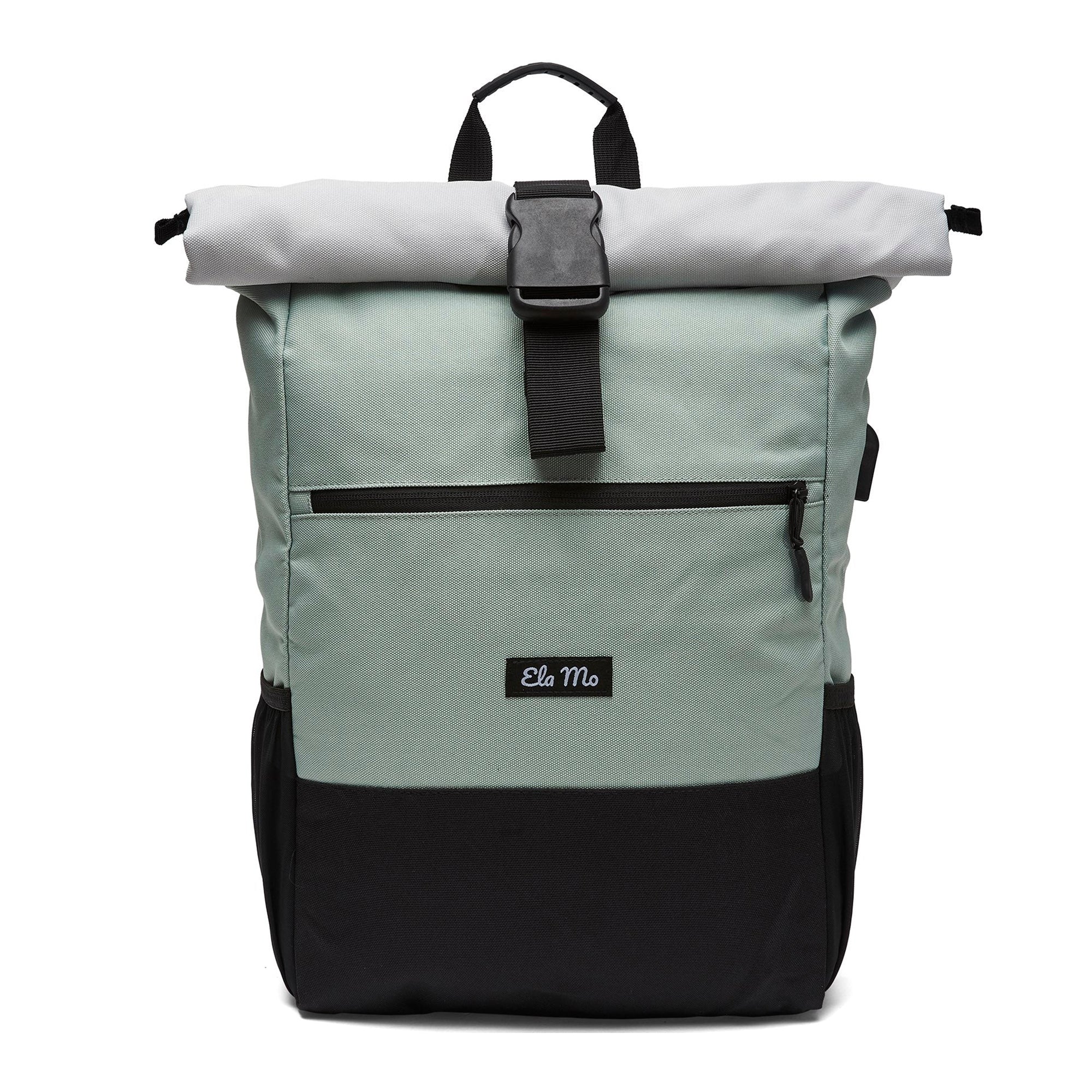 Ela Mo™ Rolltop Rucksack | Mintgrey