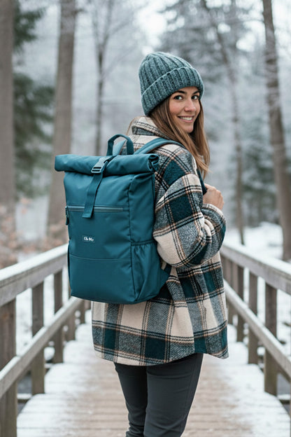 Ela Mo™ Rolltop Rucksack | Petrol