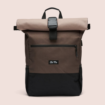 Ela Mo™ Rolltop Rucksack | Sand and Olive