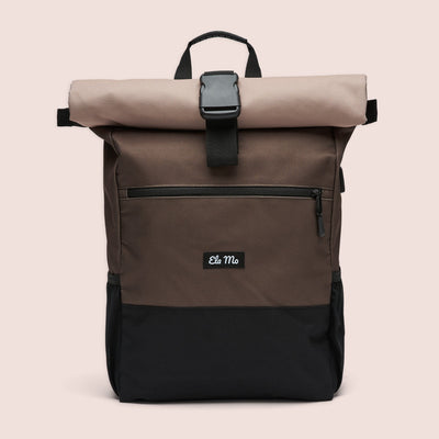 Ela Mo™ Rolltop Rucksack | Sand and Olive