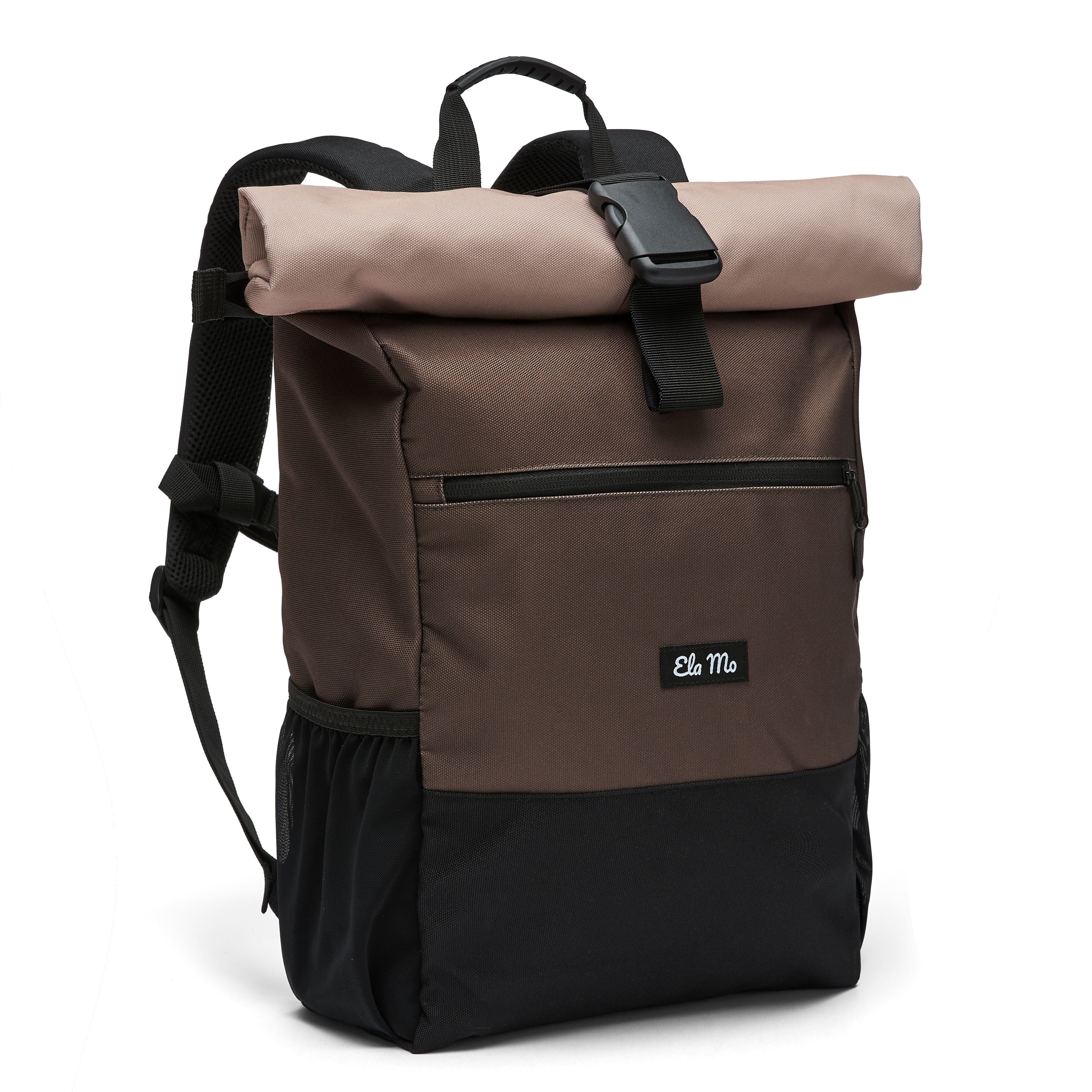 Ela Mo™ Rolltop Rucksack | Sand and Olive