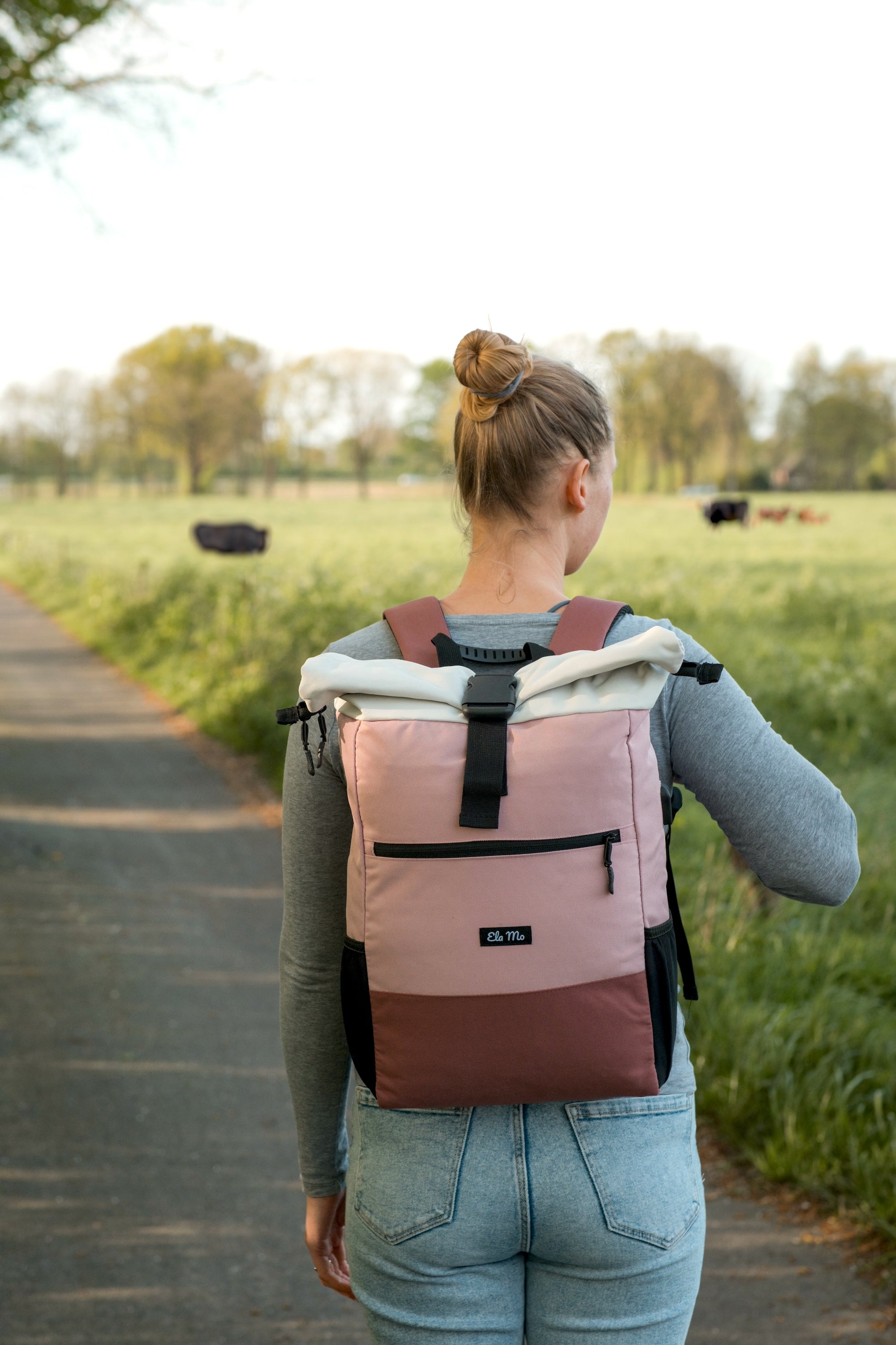 Ela Mo™ Rolltop Rucksack | Strawberry Cream