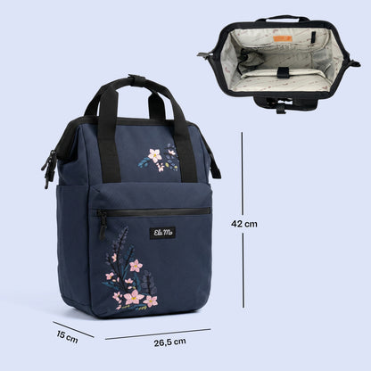 Ela Mo™ Topload Rucksack | Flowering Vine Embroidery