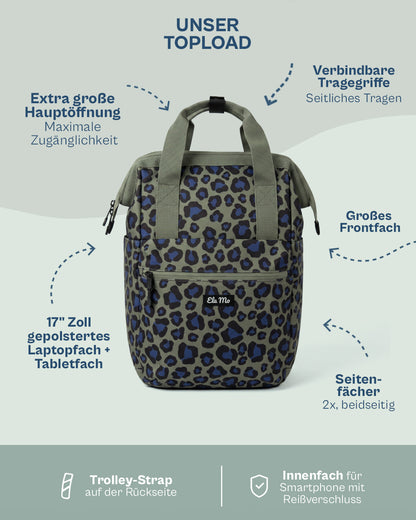 Ela Mo™ Topload Rucksack | Leo Olive