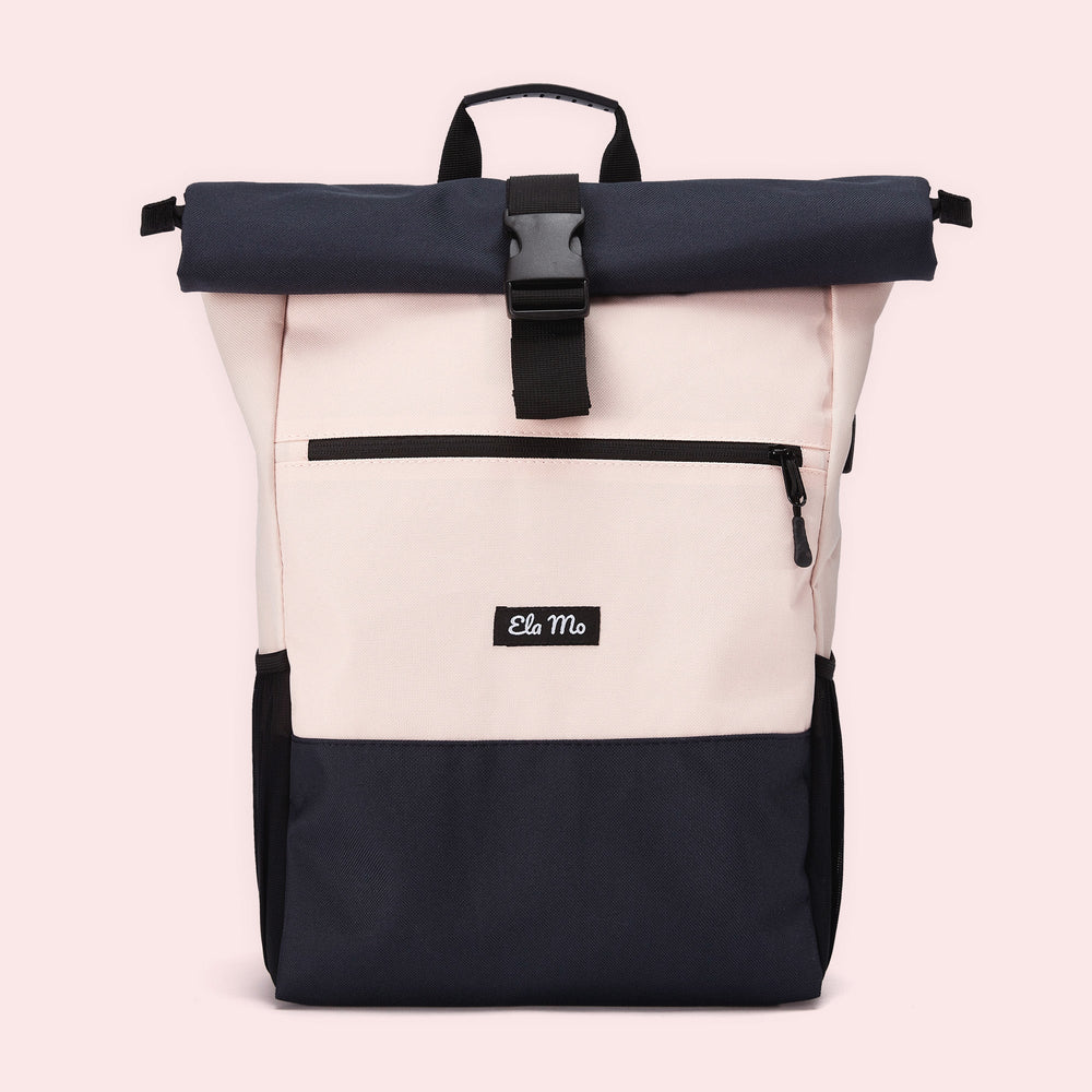 Ela Mo™ Rolltop Rucksack | Pink & Blue