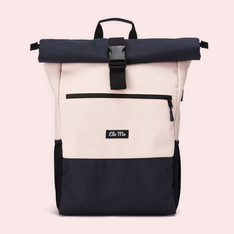 Ela Mo™ Rolltop Rucksack | Pink & Blue