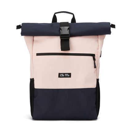 Pink & Blue Ela Mo™ Rolltop Rucksack | Pink & Blue