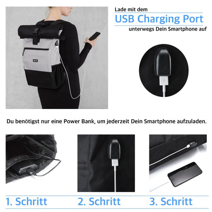 The Grey Ela Mo™ Rolltop Rucksack | The Grey