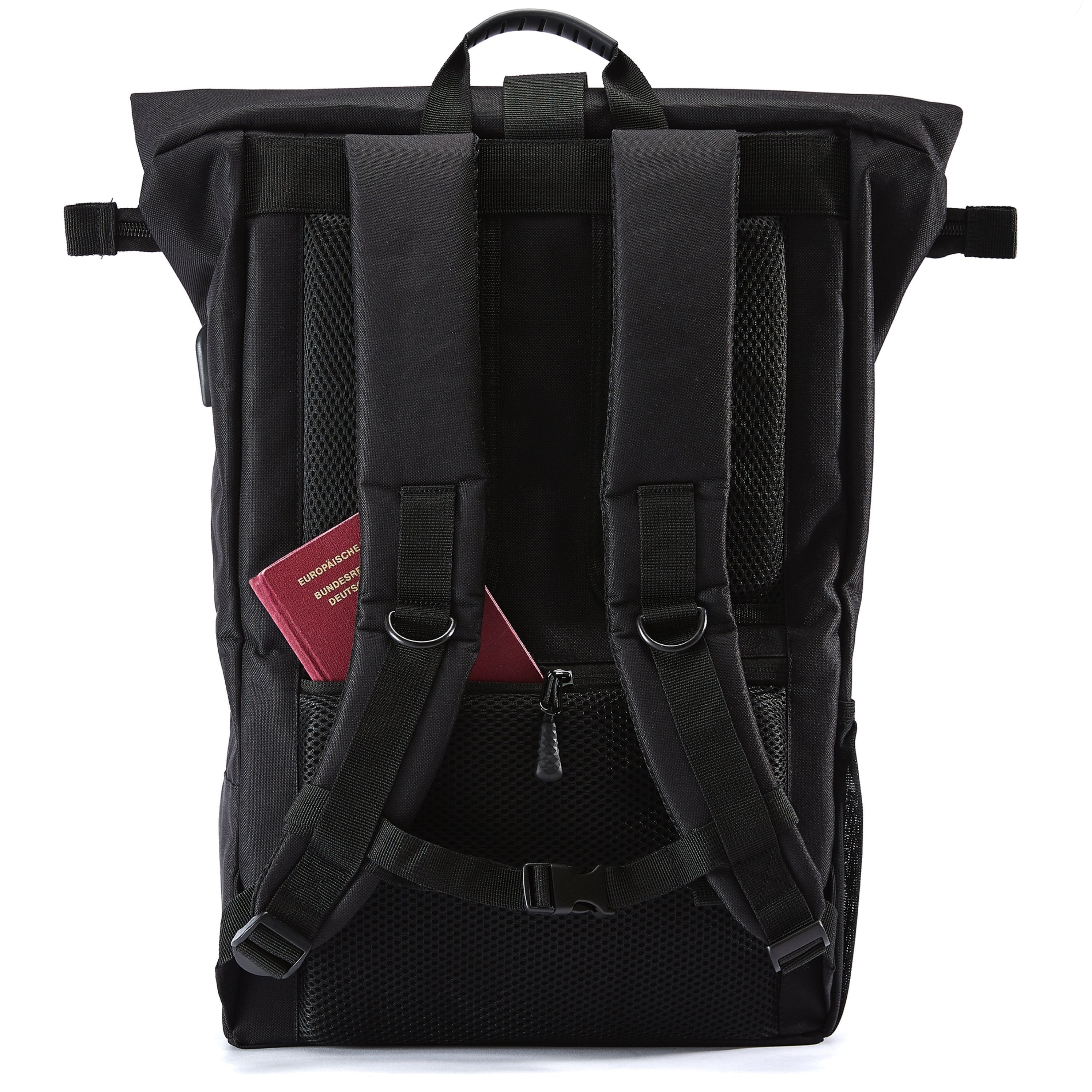 Black Ela Mo™ Rolltop Rucksack | Black