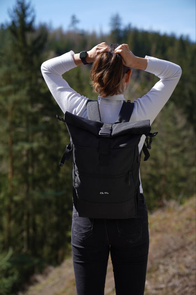 Ela Mo™ Rolltop Rucksack | Black