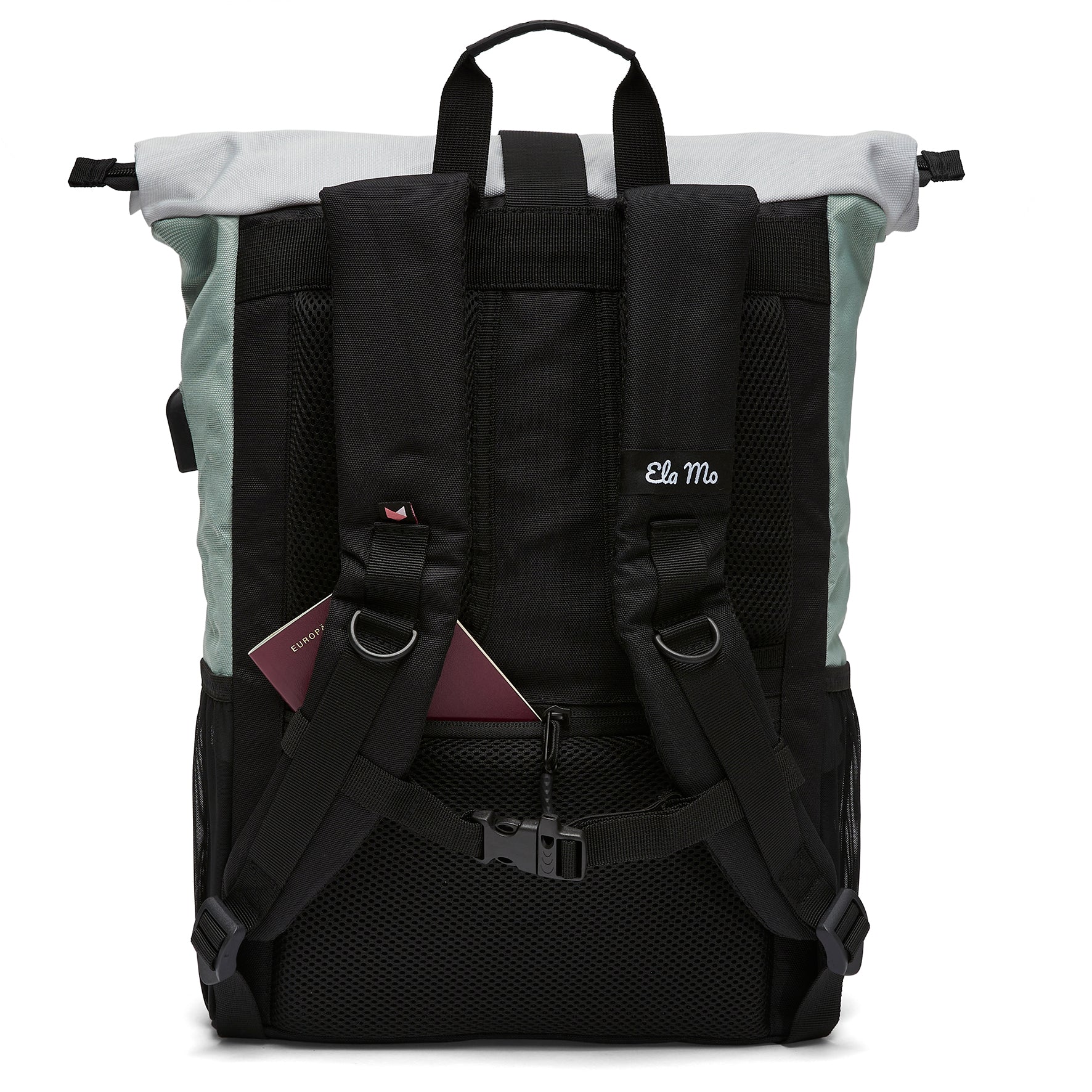 Ela Mo™ Rolltop Rucksack | Mintgrey