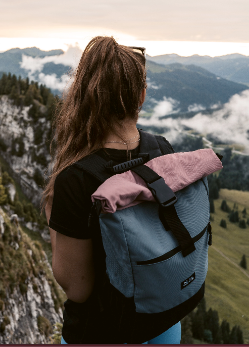 Ela Mo™ Rolltop Rucksack | Salmon