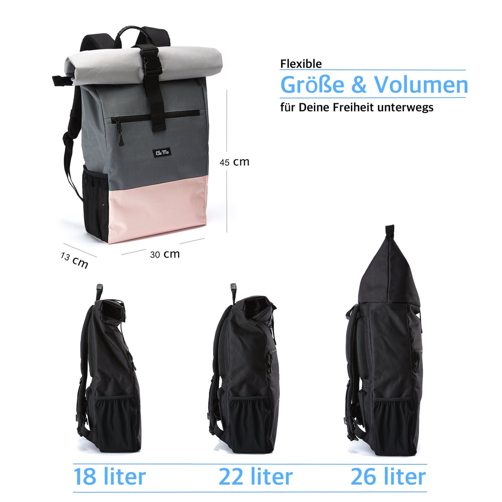 Ela Mo™ Rolltop Rucksack | Rose On Rocks