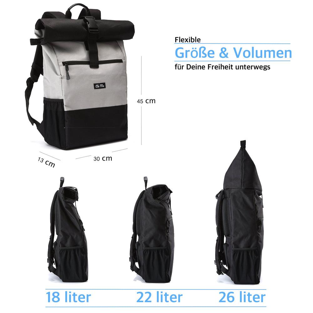 Ela Mo™ Rolltop Rucksack | The Grey